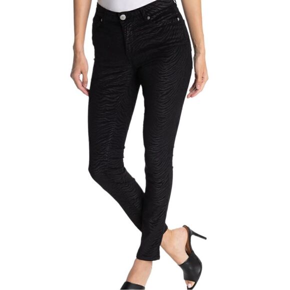 Ted Baker Dehbra Zebra Skinny Jeans In Black - Picture 1 of 10